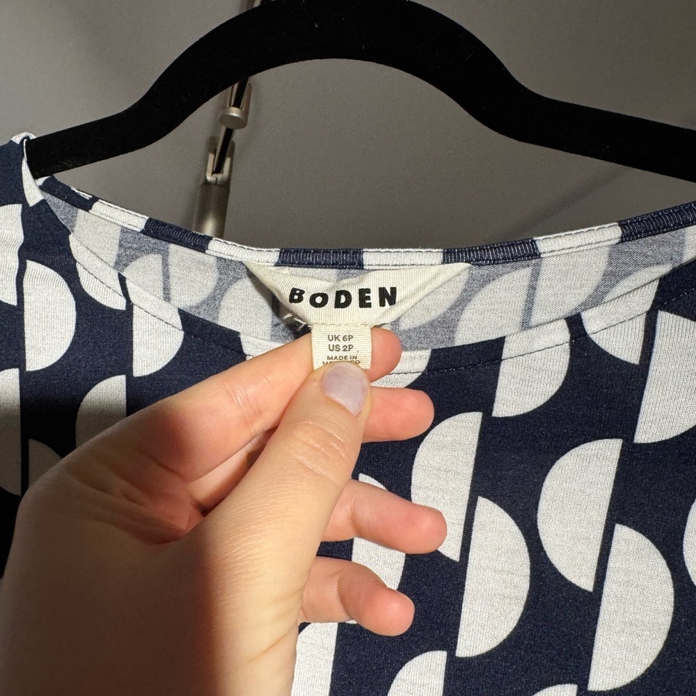 Boden Blue Felicity Jersey Midi Tea Dress Size 6 - Picture 4 of 6